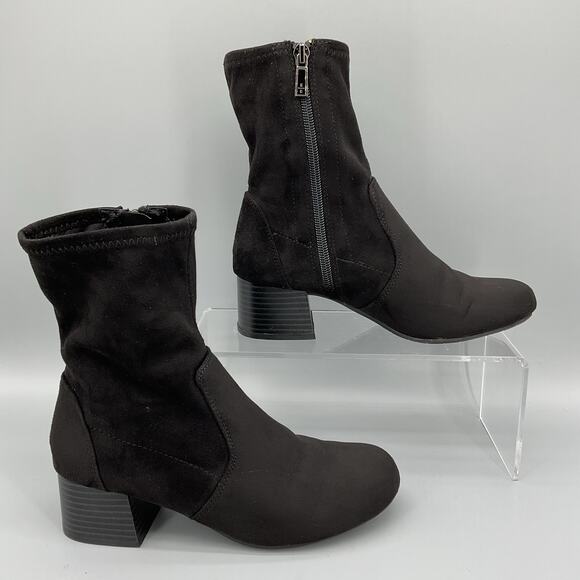 Kenneth Cole Reaction Women’s Road Stretch Block Heel Booties Black Size 5M - Picture 1 of 10